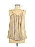 Diane von Furstenberg 100% Silk Tan Sleeveless Silk Top Size 8 - photo 1