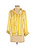 Topshop 100% Polyester Yellow Long Sleeve Button-Down Shirt Size 4 - photo 1