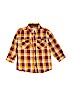 OshKosh B'gosh 100% Cotton Plaid Brown Long Sleeve Button-Down Shirt Size 5 - photo 1