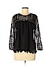 Maeve 100% Polyester Black Long Sleeve Top Size S - photo 1