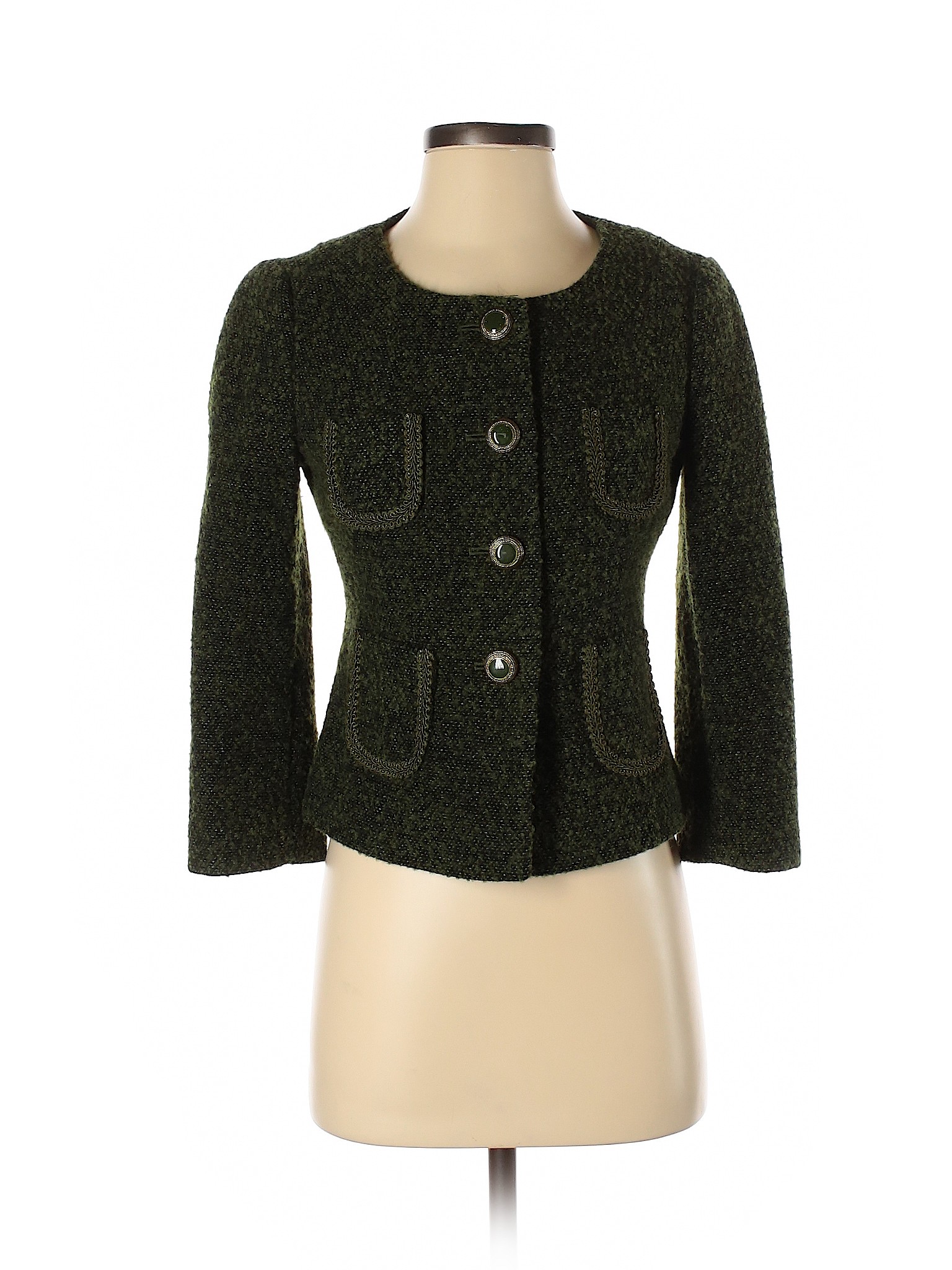 Ann Taylor LOFT Women Green Wool Coat 0 | eBay