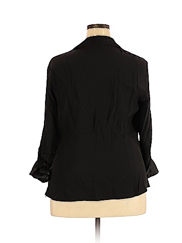 Lafayette 148 New York Long Sleeve Silk Top (view 2)