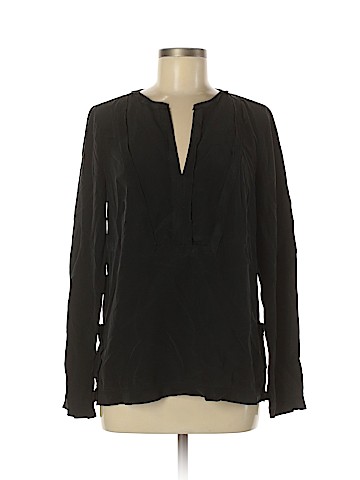 BCBGMAXAZRIA Long Sleeve Silk Top (view 1)