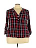 August Mist 100% Rayon Red 3/4 Sleeve Blouse Size 3X - photo 1