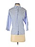 Zara 100% Cotton Blue 3/4 Sleeve Button-Down Shirt Size S - photo 1