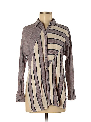 Topshop Long Sleeve Button-Down Shirt (view 1)