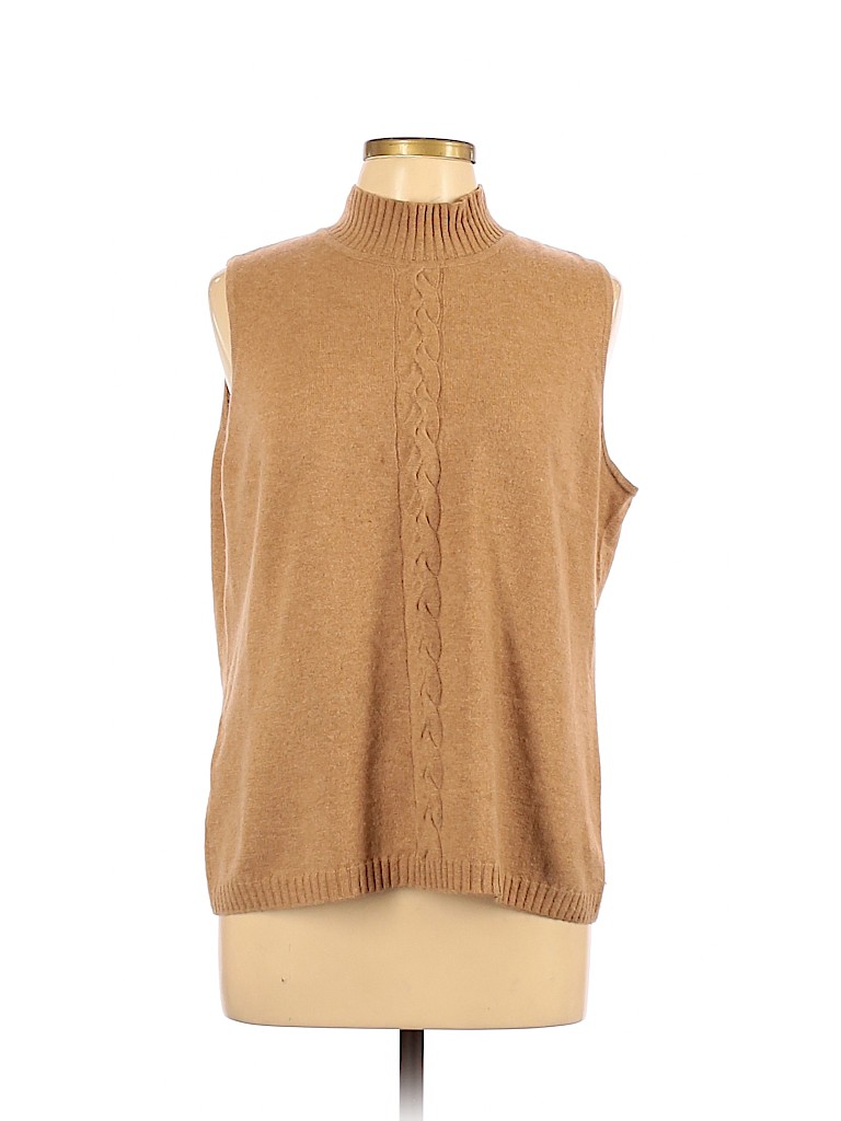 St. John 100% Cashmere Tan Sweater Vest Size L - 84% off | thredUP