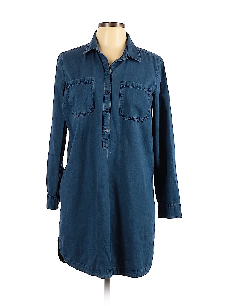 Old Navy 100% Cotton Solid Blue Casual Dress Size L - 59% off | thredUP