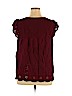 Old Navy 100% Modal Burgundy Short Sleeve Blouse Size XL - photo 2