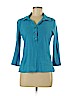 Tory Burch 100% Cotton Blue 3/4 Sleeve Top Size M - photo 1