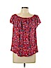 Lucky Brand 100% Viscose Red Short Sleeve Blouse Size L - photo 1
