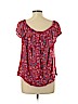 Lucky Brand 100% Viscose Red Short Sleeve Blouse Size L - photo 2