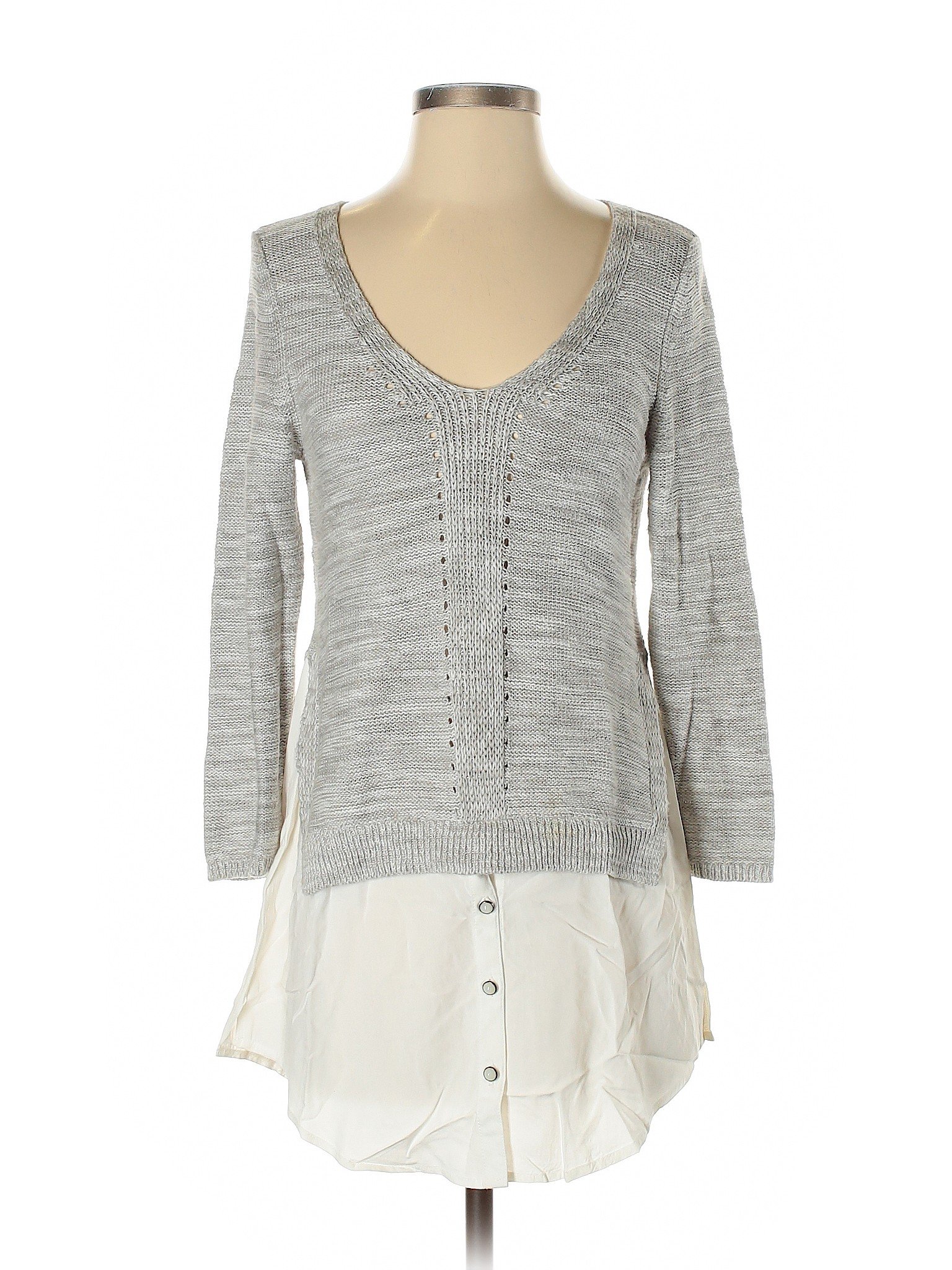 Moth Women Gray Pullover Sweater S | eBay