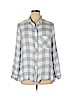 Kenneth Cole REACTION 100% Rayon Blue Long Sleeve Button-Down Shirt Size 1X - photo 1