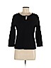 Liz Claiborne Collection Black 3/4 Sleeve Top Size M (petite) - photo 1