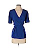 Ann Taylor 100% Polyester Blue Short Sleeve Blouse Size 4 (petite) - photo 1