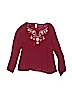 Justice 100% Rayon Solid Burgundy Long Sleeve Blouse Size 10 - photo 1