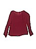 Justice 100% Rayon Solid Burgundy Long Sleeve Blouse Size 10 - photo 2