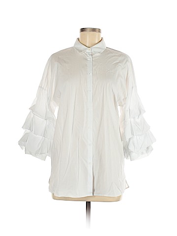 Zara 3/4 Sleeve Button-Down Shirt (view 1)