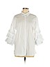 Zara White 3/4 Sleeve Button-Down Shirt Size M - photo 1