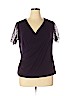 T Tahari Purple Short Sleeve Top Size XL - photo 1