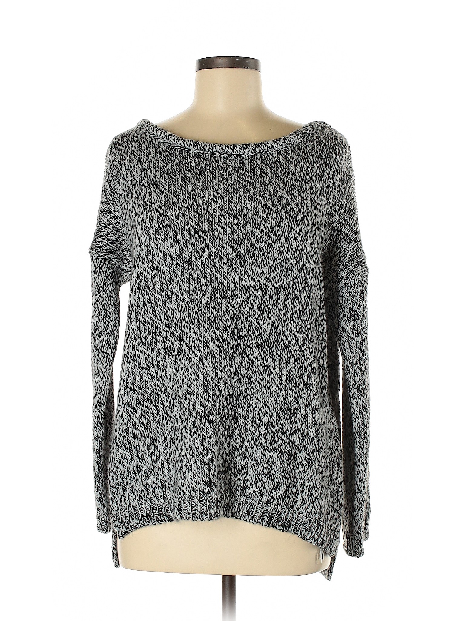 Brandy Melville Animal Print Color Block Gray Wool Pullover Sweater One ...