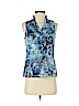 Ann Taylor LOFT Blue Sleeveless Button-Down Shirt Size S (petite) - photo 1