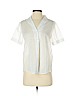 Theory White Short Sleeve Button-Down Shirt Size P (petite) - photo 1