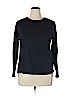 Lands' End 100% Supima Cotton Black Long Sleeve T-Shirt Size XL (petite) - photo 1