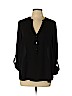 Tobey Grey 100% Polyester Black 3/4 Sleeve Blouse Size L - photo 1