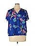 Apt. 9 100% Polyester Blue Short Sleeve Blouse Size XL - photo 1