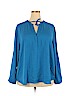 Harve Benard 100% Polyester Blue Long Sleeve Blouse Size 2X - photo 1