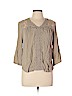 New Directions 100% Rayon Tan 3/4 Sleeve Blouse Size L (petite) - photo 1