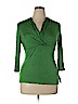 INC International Concepts 100% Rayon Green 3/4 Sleeve Top Size XL - photo 1