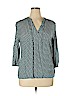 Caslon 100% Rayon Teal 3/4 Sleeve Blouse Size XL - photo 1