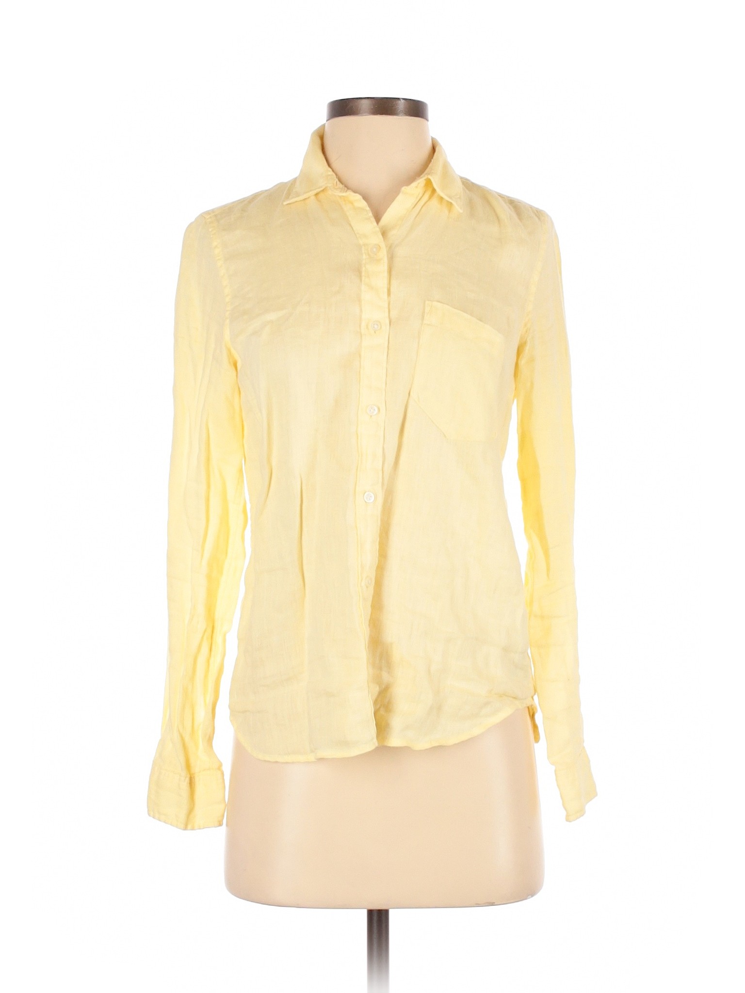 Gap Women Yellow Long Sleeve Button-Down Shirt XS | eBay