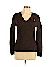 Ralph Lauren Sport 100% Cotton Brown Pullover Sweater Size L - photo 1