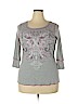 One World Gray 3/4 Sleeve T-Shirt Size 1X - photo 1