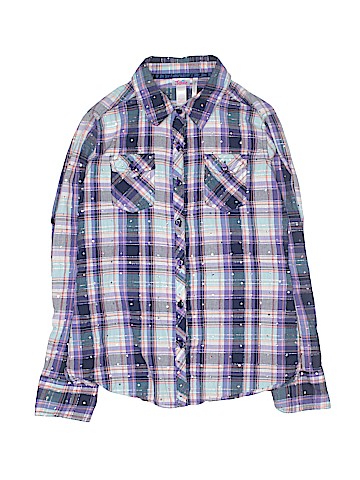 Justice Long Sleeve Button-Down Shirt (view 1)
