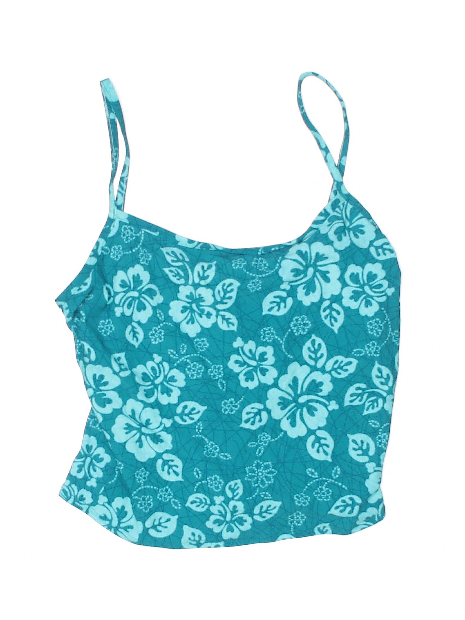 L.L.Bean Floral Teal Blue Swimsuit Top Size 14 - 44% off | thredUP