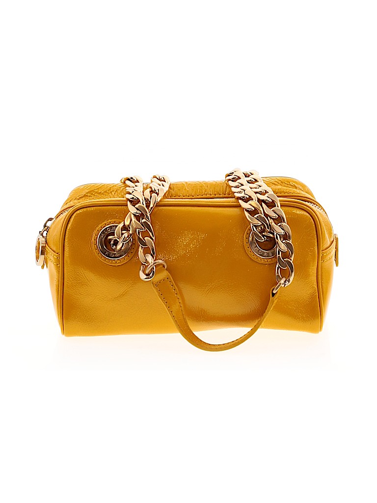 MICHAEL Michael Kors 100 Leather Solid Yellow Leather Shoulder Bag One