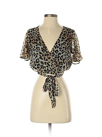 Aqua Short Sleeve Blouse (view 1)