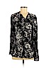 Parker 100% Silk Black Long Sleeve Silk Top Size M - photo 1