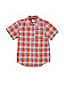 Tea 100% Cotton Red Short Sleeve Button-Down Shirt Size 7 - photo 1