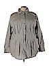 Lane Bryant 100% Cotton Gray Long Sleeve Button-Down Shirt Size 26 - photo 1