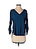 Lush 100% Polyester Teal 3/4 Sleeve Blouse Size S - photo 1