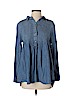 American Eagle Outfitters 100% Lyocell Blue Long Sleeve Button-Down Shirt Size M - photo 1