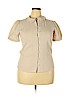 Jessica Robertson by Roole 100% Cotton Tan Short Sleeve Button-Down Shirt Size 2XL - photo 1