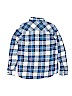 H&M 100% Cotton Plaid Blue Long Sleeve Button-Down Shirt Size 13 - 14 - photo 2