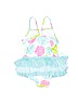 Little Me 100% Polyester Floral Blue One Piece Swimsuit 12-18 MO / 18 MO - photo 2
